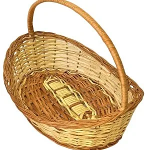 Handmade Bamboo Cane Boat-Shaped Basket – Perfect for Marriage Gift Hampers, Flowers, Chocolates, Chapati, Pooja, Dry Fruits, Fruits & Storage((16” L x 11” W x 6” H) )