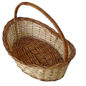 Boat Shape Handle Cane Bamboo Multipurpose Handmade Eco Friendly Basket Natural Colour. Size 12 * 9* 4 inches