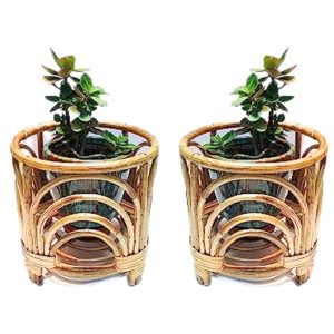 Elegant Bamboo Cane Plant Stand – Indoor & Outdoor Planter Holder for Stylish Home & Garden Décor(pack of 2)