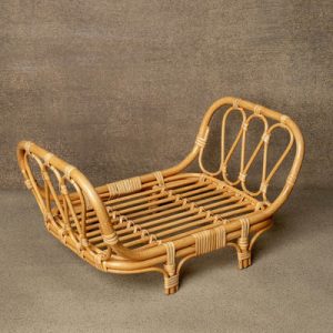 Bamboo Cane Bed Posing Basket – Square Newborn Photography Prop | Baby Photoshoot Basket ,Photo Posing Props