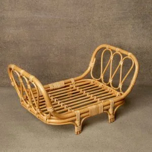 Bamboo Cane Bed Posing Basket – Square Newborn Photography Prop | Baby Photoshoot Basket ,Photo Posing Props