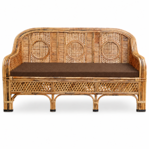 Bamboo Cane Sofa Cum Couch with Cushion for Living Room,Garden, Home, Office, Hotel, Outdoor, Indoor(3 Seater)