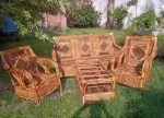 Bamboo Cane Sofa Set with Table – Perfect for Home, Office, Living Room, Balcony, Garden(x)