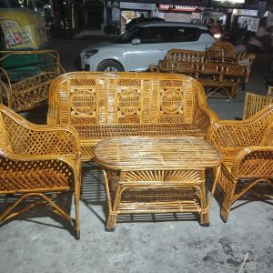 Bamboo Cane Sofa Set | Stylish & Durable Furniture for Living Room, Balcony, Lawn & Resort
