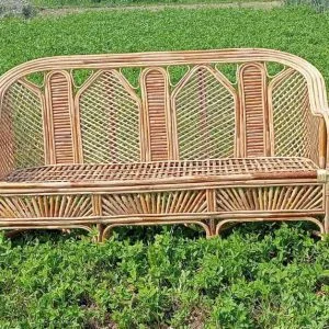 Bamboo Cane Sofa Set for Living Room, Lawn, Balcony & Resort – Stylish, Durable(1 sofa +2 chair)