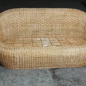 Cane Apple Shape Sofa Couch with Cushion for Living Room, Garden, and Balcony(Three Seater )