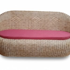 Cane Apple Shape Sofa Couch with Cushion for Living Room, Garden, and Balcony(Three Seater )
