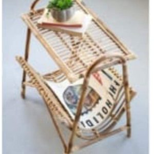 Cane Magazine Cum Newspaper Stand Rack – 18(H) x 12(W) x 15 Inch – Multi-Purpose Book & Magazine Holder for Home, Living Room, or Office