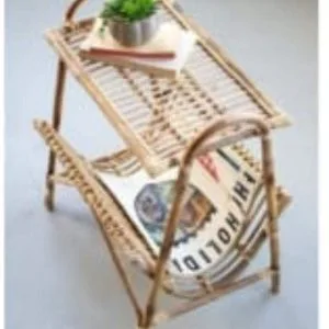 Cane Magazine Cum Newspaper Stand Rack – 18(H) x 12(W) x 15 Inch – Multi-Purpose Book & Magazine Holder for Home, Living Room, or Office