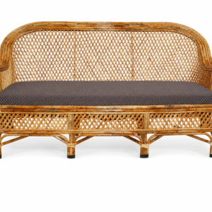 Bamboo Cane 3 Seater Sofa for Home, Living Room, Outdoor, Indoor with Cushion
