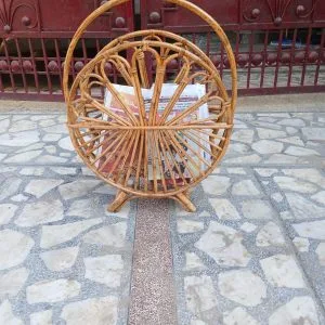 Bamboo Cane Magazine Rack for Newspaper, Books, Storage Organizer for Living Room, Office, Bedroom