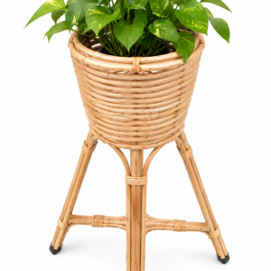 Cane Bamboo Planter Stand for Indoor & Outdoor Plants | Handcrafted Rattan Flower Pot Stand for Living Room, Balcony, Garden & Home Decor