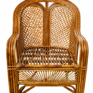 Cane Sofa Chair with Cushion for Balcony, Living Room, Indoor & Outdoor | Handcrafted Natural Cane Furniture