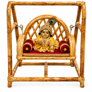 Laddu Gopal Jhula – Handcrafted Bamboo Cane Krishna Ji Palna & Shree Ji Swing(small)